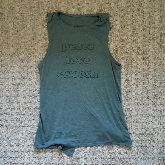 nike open back green tank top - Picture 1 of 2